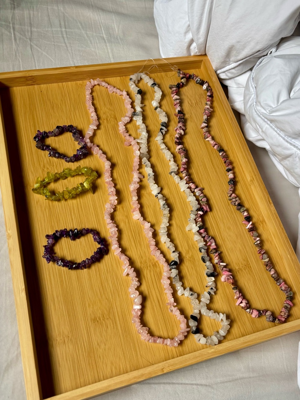 Bundle of gemstones chips.
